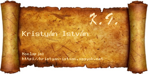Kristyán István névjegykártya