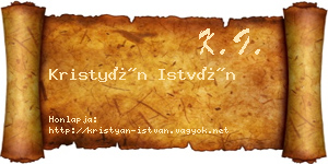 Kristyán István névjegykártya
